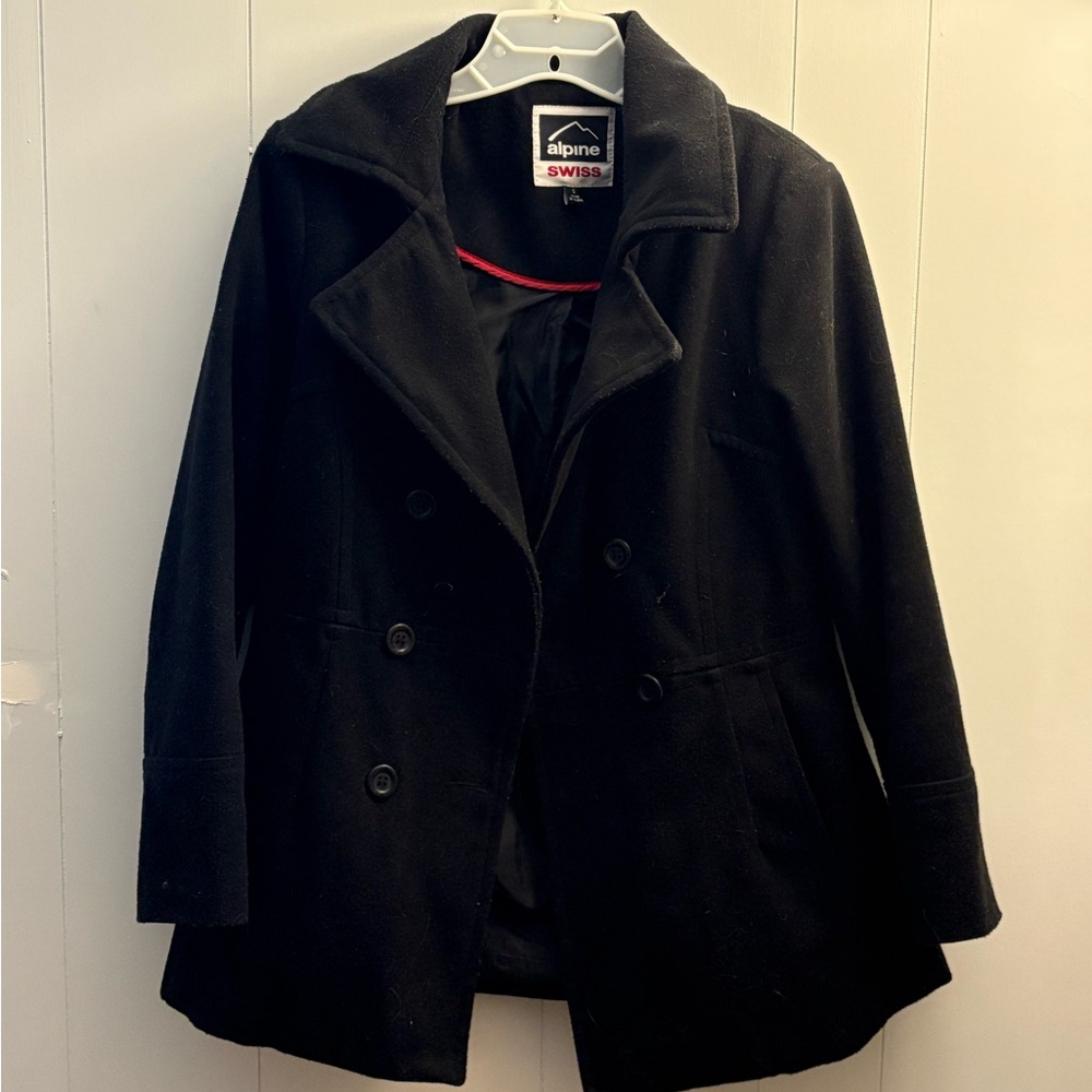 Women’s black peacoat